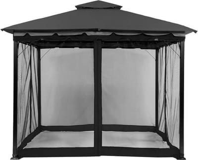 Klamboe - Vervanging Hor - Netting - 4-Panelen - Zijwand - Gordijn Met Rits - Four-door - Voor Tuinhuisje - Patio Yard - Alleen Netting 300cm x 300cm x 230cm