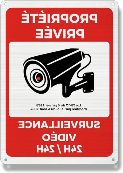 Bewakingscamera Bord - Videobewaking Paneel - Privé Eigendom Markeren - Reflecterend Aluminium - 250 x 180 mm - Zwart