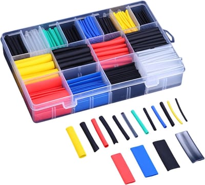 580-delige Krimpkous Set - 2:1 Krimpverhouding Isolatiebuizen Assortiment voor Draadverbindingen - 16 Maten en 6 Kleuren voor Elektrische Reparaties en Doe-Het-Zelf Projecten