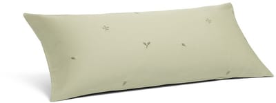 Yumeko kussensloop katoensatijn light olive botanical 40x80 - Bio, eco & fairtrade - 1 stuk
