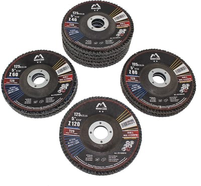 Set van 10 Lamellenschijven 125mm T29 voor Haakse Slijper - Mix Korrels
