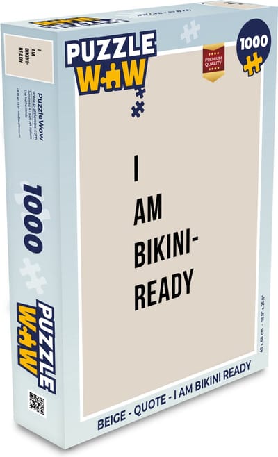 Puzzel Beige - Quote - I am bikini ready - Legpuzzel - Puzzel 1000 stukjes volwassenen