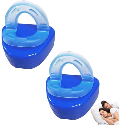 longziming -Anti-Snorren Kauwschijf - Snurken Elimineren - Persoonlijke Pasvorm Voor Natuurlijke Ademhaling En Spreken - 2 Stuks - Voor Thuis En Reizen - blauw