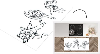 Keukenloper - Loper keuken - drie verschillende situaties in judo - 120x60 cm - Keukenloper vinyl