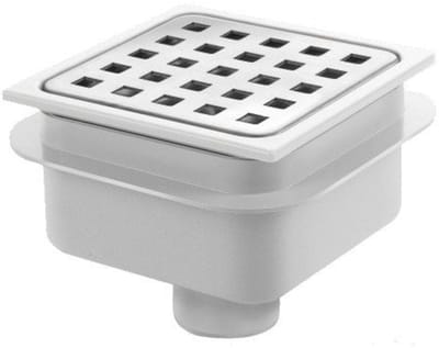 Van Den Berg ABS vloerput met rvs rooster 10x10 o-uitlaat 40mm