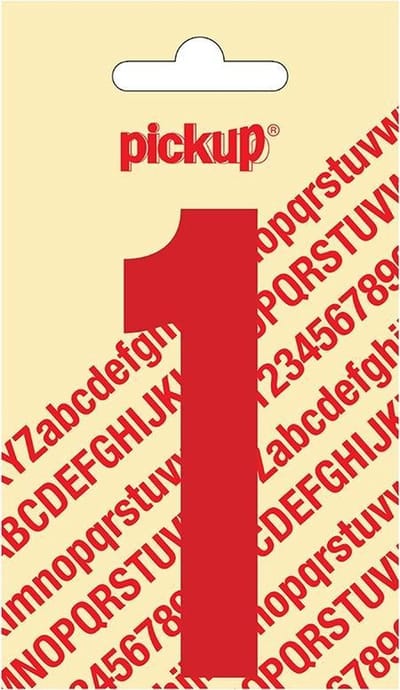 Pickup plakcijfer Nobel 90 mm rood 1 - 310220901