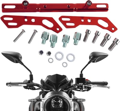 Stuurverlenging Motorfiets - Navigatiehouder Fiets - Dagelijks Rijden - Dubbele Demping Stabiliteit - 360 Graden Rotatie - Rood