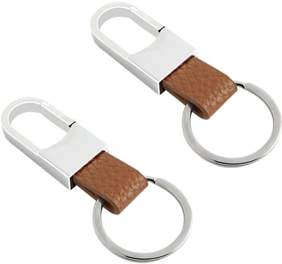 Cosensi- Autosleutelhanger 2 Stuks - Leren Sleutelhanger - Sleutelhanger Ringen - Sleutelhouder met O-ring - Antiverlies - Universeel Gebruik