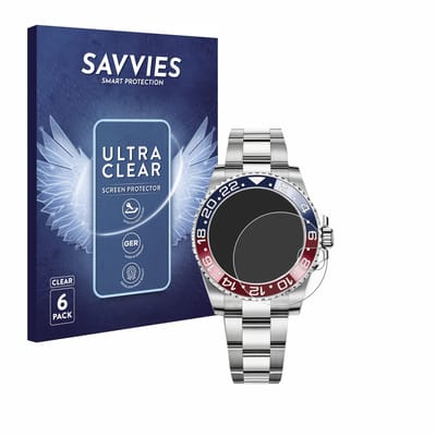 Savvies - Screenprotector voor Rolex GMT-Master II - Folie Beschermfolie transparant 6 Stuks