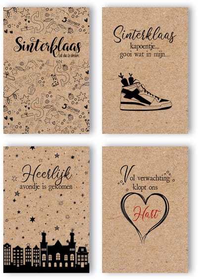 8 Sinterklaas kaarten - wenskaarten - Sinterklaas cadeautjes - sinterklaas cadeautjes kind - Sinterklaas voor grote kinderen - Sinterklaaskaarten - Sinterklaas Decoratie - Sinterklaas cadeautjes