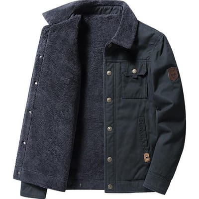 Casual herfst- en winterjassen voor mannen van middelbare leeftijd, dikke jassen en fleece tops. 5XL black