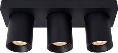 Lucide NIGEL - Plafondspot (Plafondlamp) - LED Dim to warm - GU10 - 3x5W 2200K/3000K - Zwart