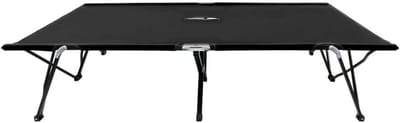 Campingbed Tweepersoons - Dubbel Ligbed - Buiten Ontspannen - Roestvrij Staal Frame - 193 x 40 x 125 cm - Zwart