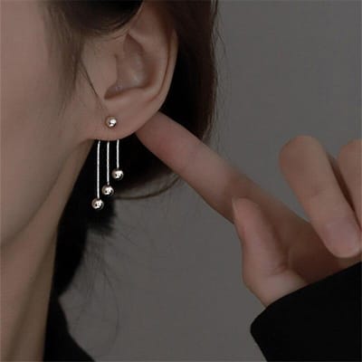 Boucles d'oreilles piercing à clous à pampilles en argent sterling 925 pour femmes filles fête mode coréenne bijoux pendientes eh279 black
