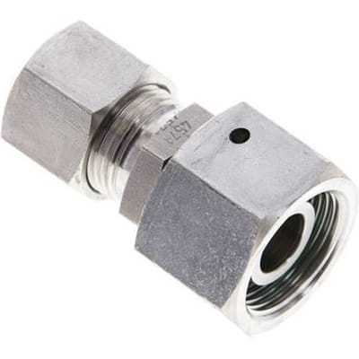 12S & 16S RVS Rechte Snijringkoppeling Draaidoorvoer 400bar FKM O-ring en Afdichtconus ISO 8434-1