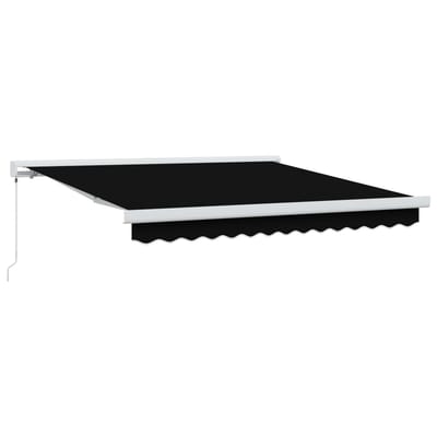 vidaXL - Uitschuifbare - luifel - Zwart - 300 - x - 250 - cm - Canvas - en - Aluminium
