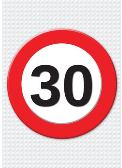 Bellatio Decorations Verjaardag deurposter - 30 jaar - stopbord - 59 x 84 cm - leeftijd feestartikelen