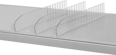 Vakverdeler - vakverdeling - schapverdeler - met artikelstopper rechts - 485 mm met breekpunten - 60 mm hoog - transparant - 2 stuks