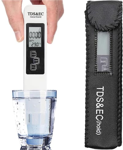 LCD digitale waterkwaliteitsanalysator - 3-in-1 TDS, EC en thermometer, meetnauwkeurigheid ±2%, meetbereik 0-9990 PPM, geschikt voor drinkwater/zwembaden/aquaria/spa's.