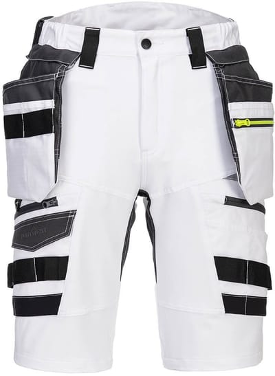 Portwest DX4 afneembare korte broek met holsterzakken DX444 - Wit - 26