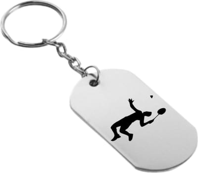 badminton sleutelhanger inclusief kaart - sport cadeau - sporten - Leuk kado voor je sporter om te geven - 2.9 x 5.4CM