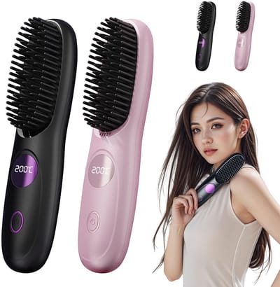 carmdering - Stijltang - Kort Haar Stijltang - Oplaadbare Stijltang - Set van 2, 3 temperaturen (160-200°C), 30 sec opwarmen - Brandveilig, draagbaar, lichtgewicht - Perfect voor thuis, reis en cadeau