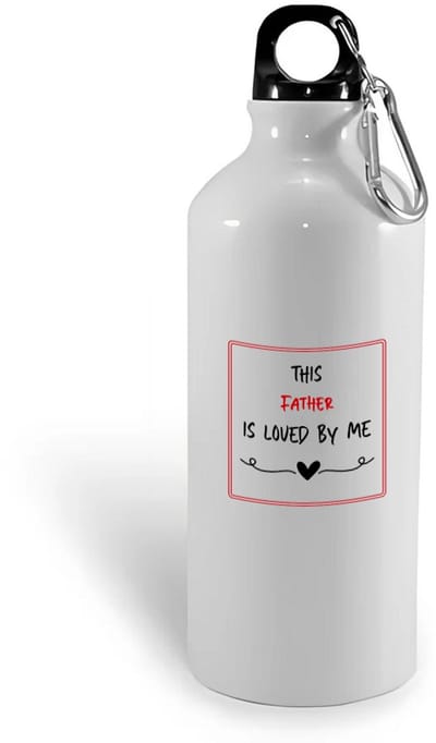 Hacebo® - this father is loved by me waterfles - Papa - iemand die houdt van zijn vader - vader cadeautjes - vaderdag - verjaardag - geschenk - kado - water fles - 400ML