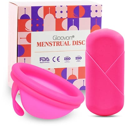 Gloovon® - Menstruatiedisc met Hoesje - Maat S - Herbruikbare Menstruatie Disc - Menstruatiedisk - Disk - Period Menstrueren - Siliconen opbergdoosje - Zero Waste