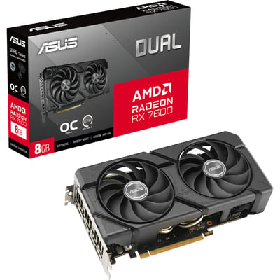 ASUS Dual AMD Radeon RX 7600 EVO OC Edition - Videokaart - 8GB - GDDR6 - PCIe 4.0 - 1x HDMI 2.1b - 3x DisplayPort 1.4