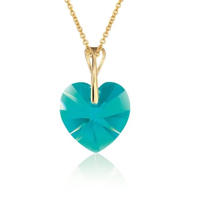 Montebello Ketting Pim HG55 - Swarovski Hart - 925 Zilver Verguld - Ø14mm - 45cm