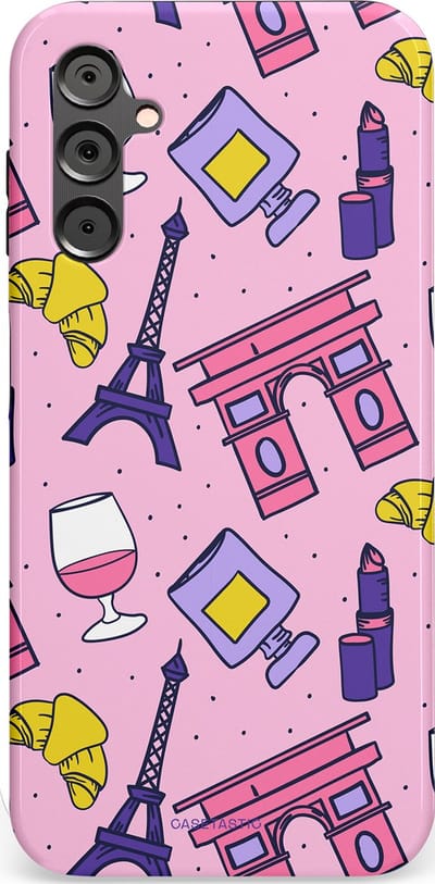Casetastic Hoesje Geschikt voor Samsung A14 (5G/4G) - Stijlvolle Beschermende Duo-layer Case - Trip to Paris