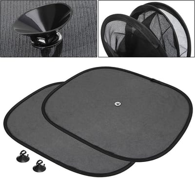 Auto zonwering | UV-bescherming | lichtgewicht | zijruit | 2 stuks inclusief zuignappen | zwart