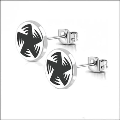 Aramat Jewels | Oorbellen | Stalen Ronde Oorstekers met logo | 10mm / Moving star | |10mm | Staal | Volwassenen | Verkleurd niet