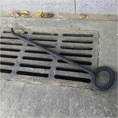 Putdeksel Hefhaak - Drain Rooster Lifter - Zwaar Werk Optillen - Robuuste Gelegeerd Staal - Niet Gespecificeerd - Zilverkleurig