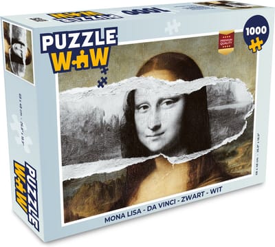 Puzzel Mona Lisa - Da Vinci - Zwart - Wit - Legpuzzel - Puzzel 1000 stukjes volwassenen