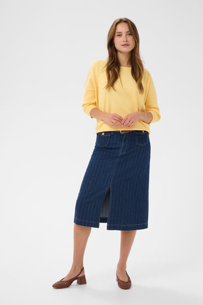 Saint Tropez A2561, MilaSZ R-Neck Pullover Dames Trui - Lemon Drop Melange