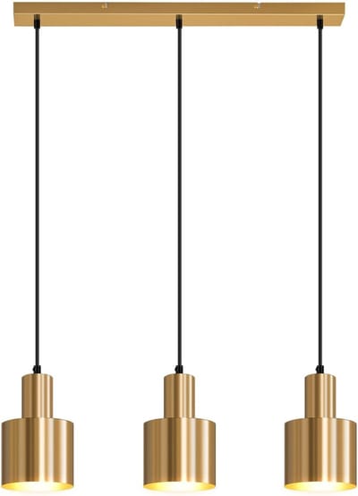 Glitzerlife - Hanglampen - 3xE27 - Modern design - Hoogte verstelbaar - Gepolijst metaal - Ø65cm - Goud - Max25W - Hanglampen eetkamer woonkamer modern luxueus