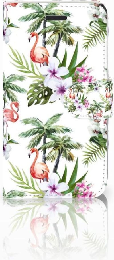 Samsung Galaxy Xcover 3 | Xcover 3 VE Telefoonhoesje met Pasjes Flamingo Palms