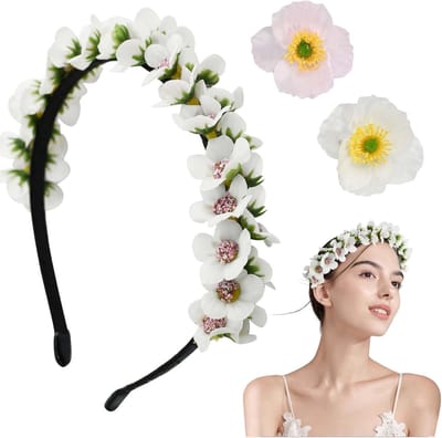 Boheemse Bloemenkrans en Eendensnaveltang Set voor Bruiloft en Feest