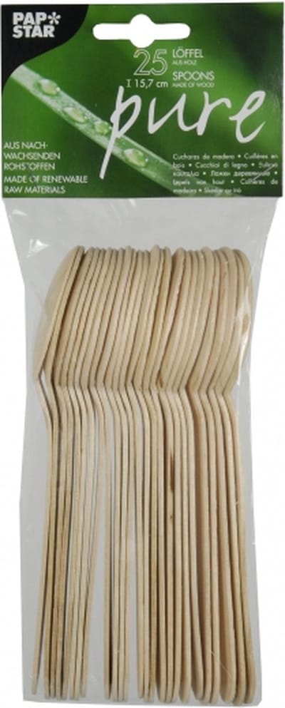 Papstar wegwerp bestek - hout - 150 delig - wegwerp - lepels - messen - vorken - 16 cm