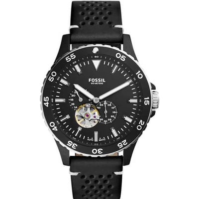Montre Crewmaster Sports Automatique Cadran Noir Bracelet Cuir Noir pour Homme ME3148 noir