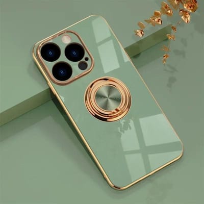 Luxe Vergulde TPU Hoes Voor iPhone 16 15 14 13 12 11 Pro Max XS 8 7 Plus SE   16Pro 15Pro 14Pro Hoes Met Ringhouder For iPhone 16