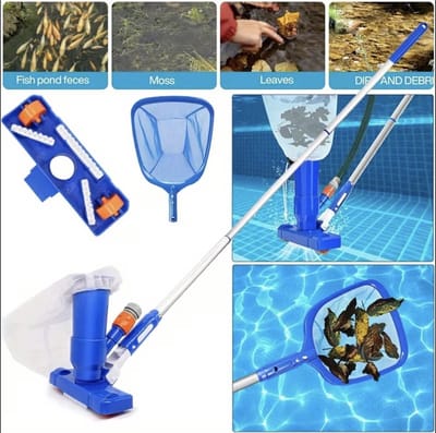 Zwembad Schoonmaakset - Zwembad Stofzuiger - Verbeterd Design - Zwembad Reiniging - 120 cm stang - Zwembad Onderhoud - Jacuzzi - Incl. Vangnet