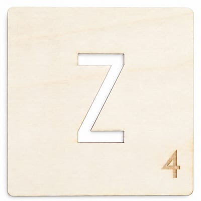 Houten wanddecoratie - Wooden wall decoration | Lettertegel “Z” | 11cm | Licht hout - Natural wood | Muurdecoratie - Wall art - Woordfeud - Wordfeud - Letterspel - Scrabble letter - Naamblokjes - Letterblokken - Tile