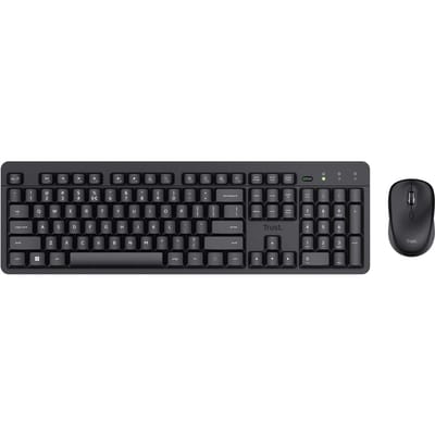 Trust Ody II - Draadloos Toetsenbord en Muis Set - Stille Toetsen - QWERTY US - Zwart