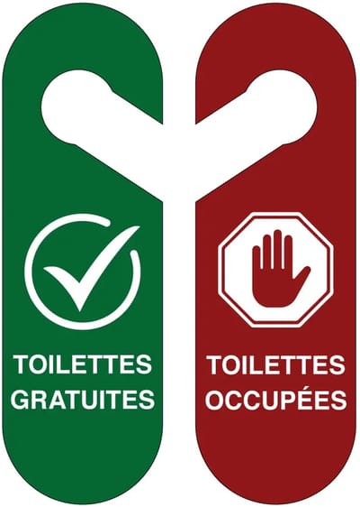 Toilettes gratuites toilettes occupées deurhanger - Forex Re materiaal - dubbelzijdig | 25 x 8 cm