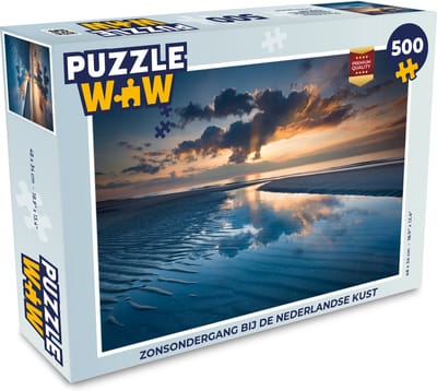 Puzzel Zonsondergang bij de Nederlandse kust - Legpuzzel - Puzzel 500 stukjes