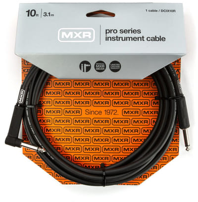 MXR Pro Series - Instrumentkabel - Jack Recht naar Jack Haaks - 3 Meter - OFC Geleiders - 95% Afscherming - Zwart - Gitaar en Bas