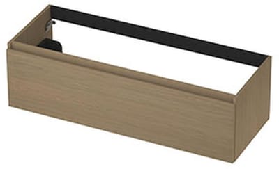 INK - Onderkast 1 Lade Greeploos met Houten Keerlijst - 1200x450x350 Mm - Olijf Eiken