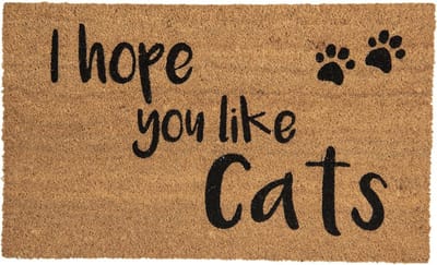 Clayre & Eef Deurmat 75x45 cm Bruin Kokos Kattenpootjes